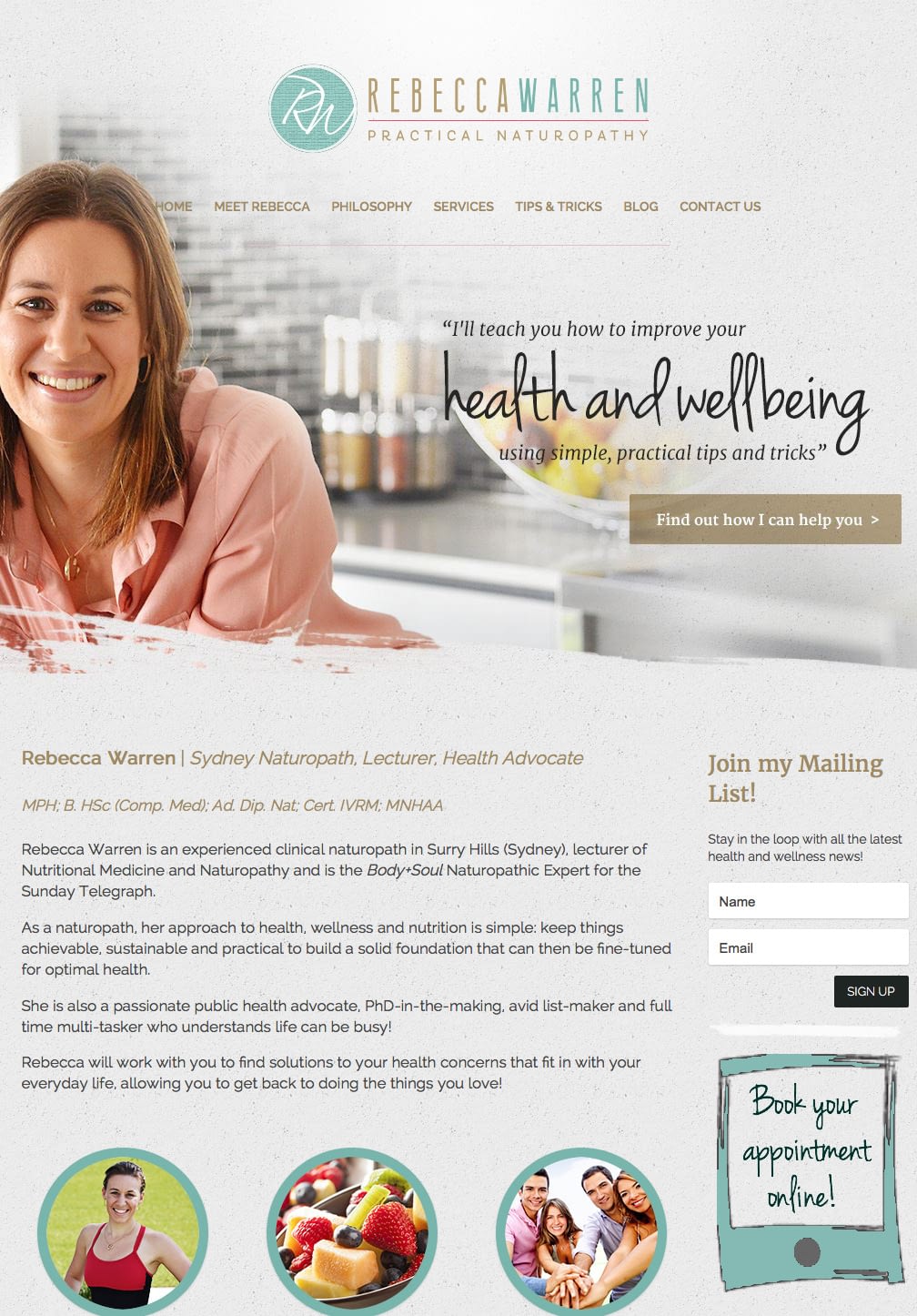 health coach website design