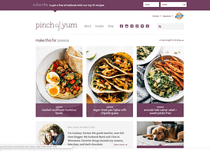 pinch of yum website design